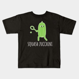 Squash Zucchini Funny Zucchini Playing Squash Kids T-Shirt